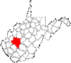 State map highlighting Kanawha County